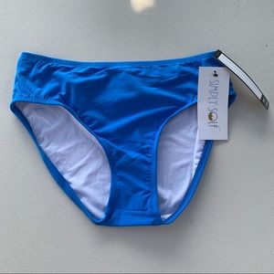 Blue High Waisted Underwear Swim